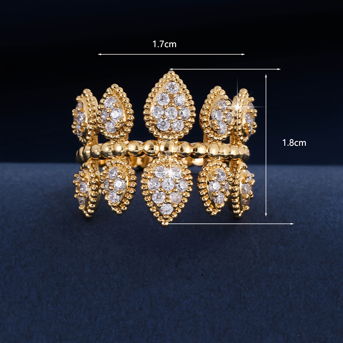 Women's Sophisticated Unique Design Ring, Luxury Statement
